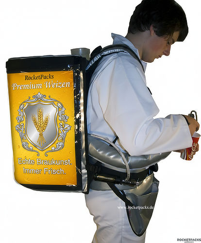Mobiler Zapfbier-Rucksack mit professionellem Schanksystem für schnelles und sauberes Ausschenken.