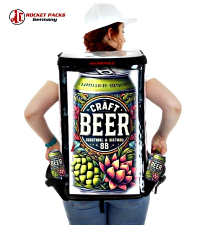 Ein stilvoller Porterbier-Rucksack, perfekt für Bierliebhaber, die ihre Getränke unterwegs genießen möchten